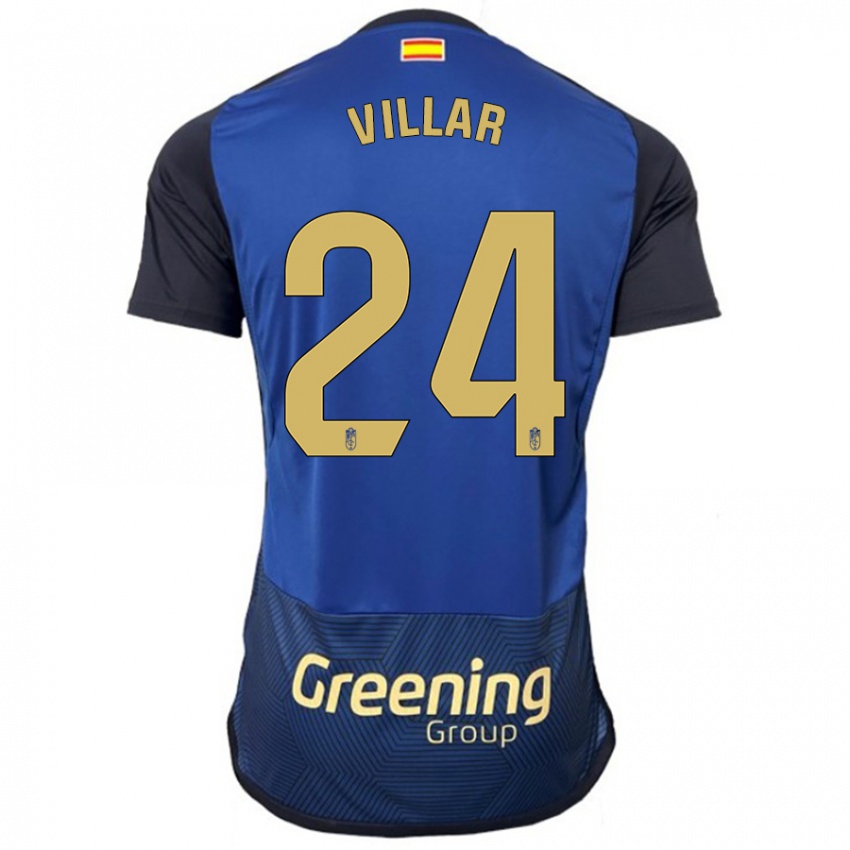 Børn Gonzalo Villar #24 Flåde Udebane Spillertrøjer 2023/24 Trøje T-Shirt