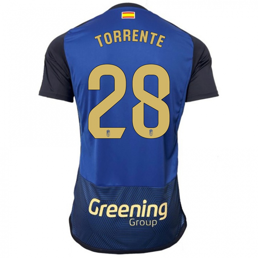 Børn Raúl Torrente #28 Flåde Udebane Spillertrøjer 2023/24 Trøje T-Shirt