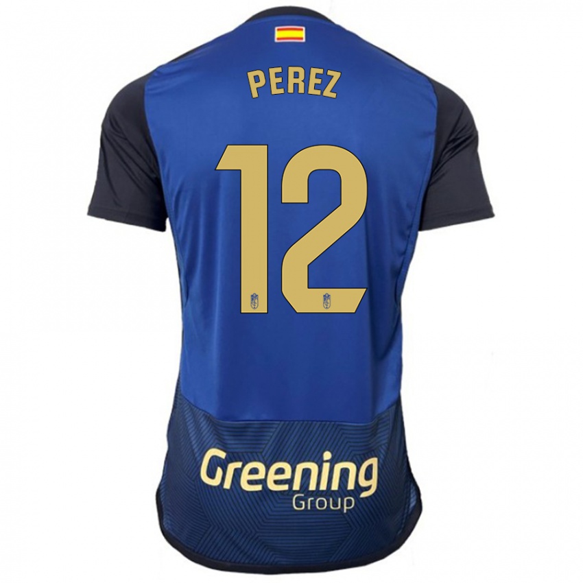 Børn Alba Pérez #12 Flåde Udebane Spillertrøjer 2023/24 Trøje T-Shirt