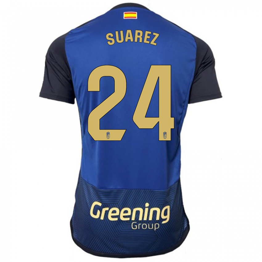 Børn Carlota Suárez #24 Flåde Udebane Spillertrøjer 2023/24 Trøje T-Shirt