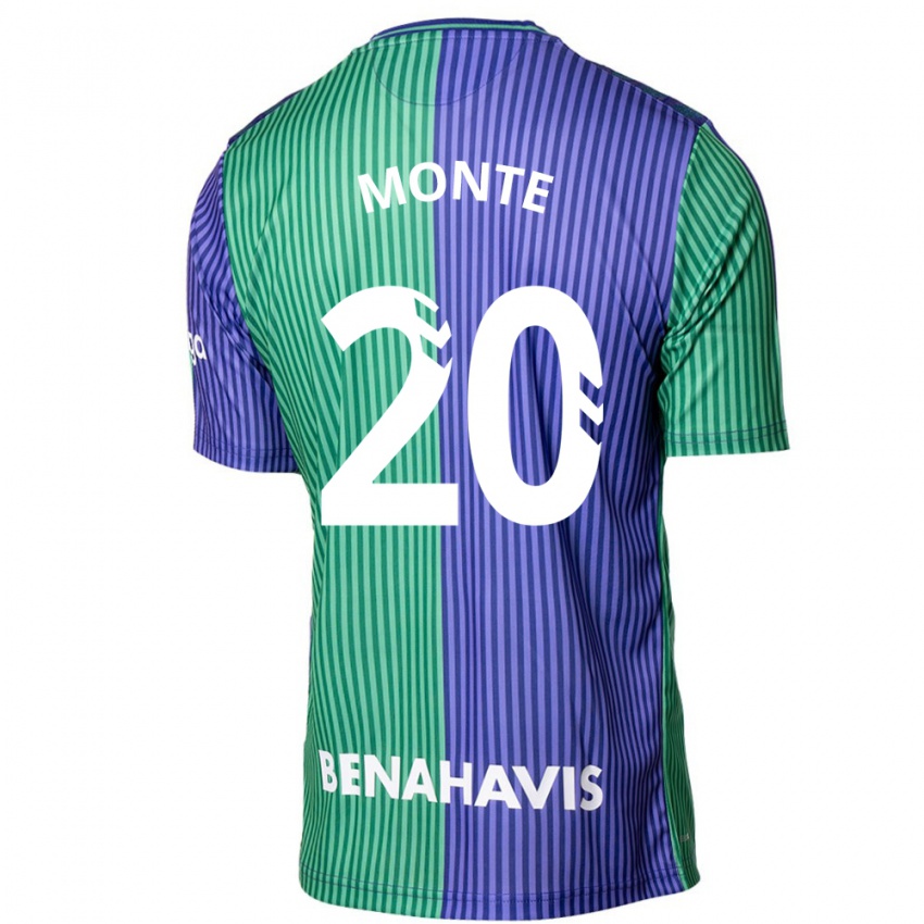 Børn Nélson Monte #20 Grøn Blå Udebane Spillertrøjer 2023/24 Trøje T-Shirt