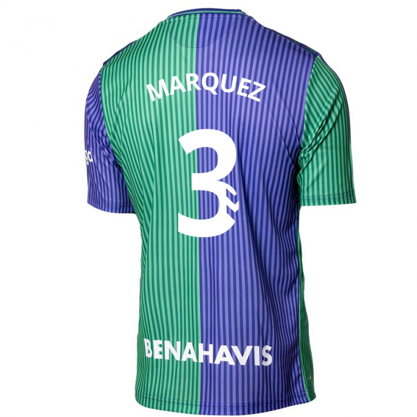 Børn David Márquez #3 Grøn Blå Udebane Spillertrøjer 2023/24 Trøje T-Shirt