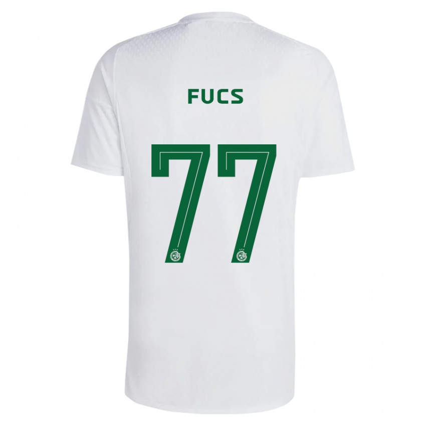 Børn Roee Fucs #77 Grøn Blå Udebane Spillertrøjer 2023/24 Trøje T-Shirt