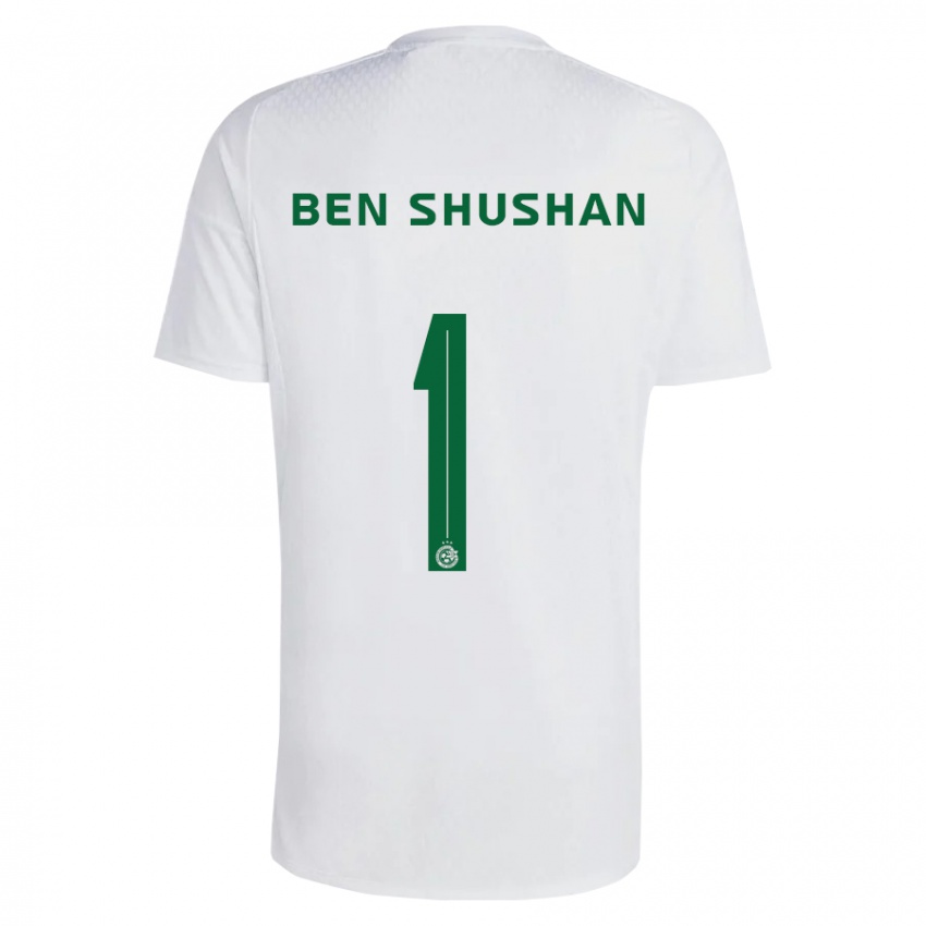 Børn Ori Ben Shushan #1 Grøn Blå Udebane Spillertrøjer 2023/24 Trøje T-Shirt