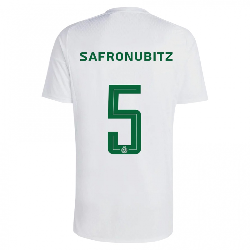 Børn Dan Safronubitz #5 Grøn Blå Udebane Spillertrøjer 2023/24 Trøje T-Shirt