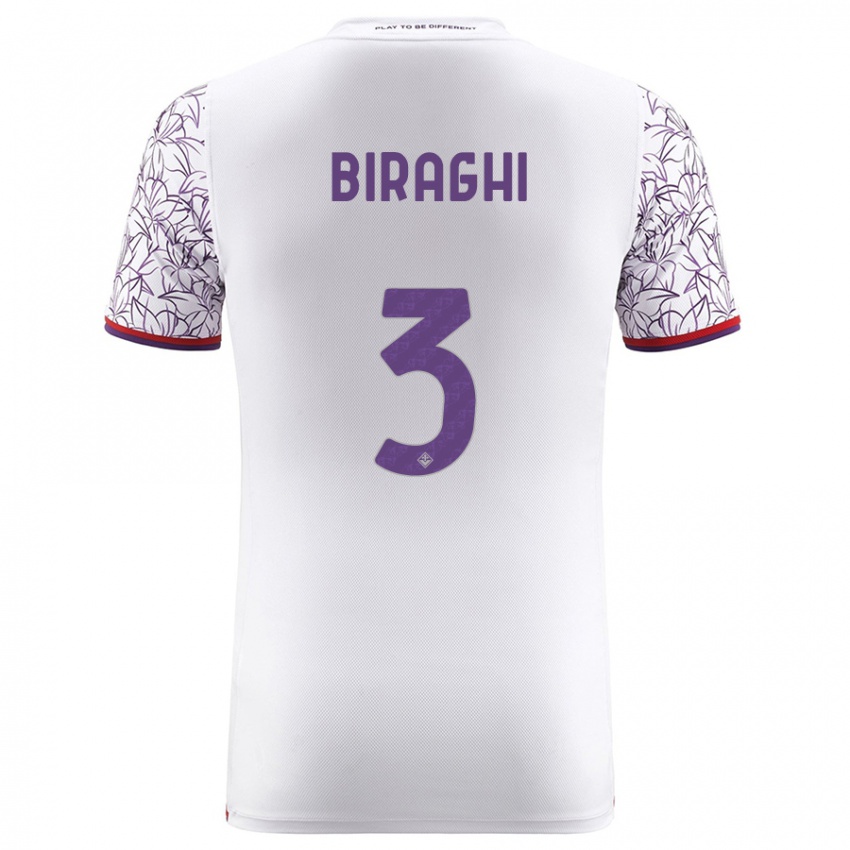 Børn Cristiano Biraghi #3 Hvid Udebane Spillertrøjer 2023/24 Trøje T-Shirt
