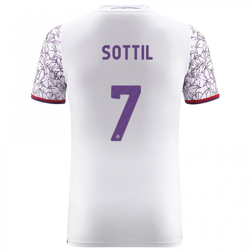 Børn Riccardo Sottil #7 Hvid Udebane Spillertrøjer 2023/24 Trøje T-Shirt