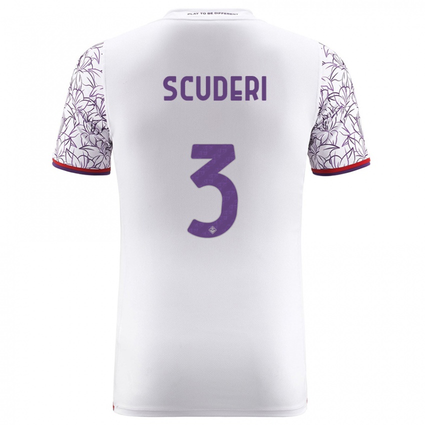 Børn Giulio Scuderi #3 Hvid Udebane Spillertrøjer 2023/24 Trøje T-Shirt