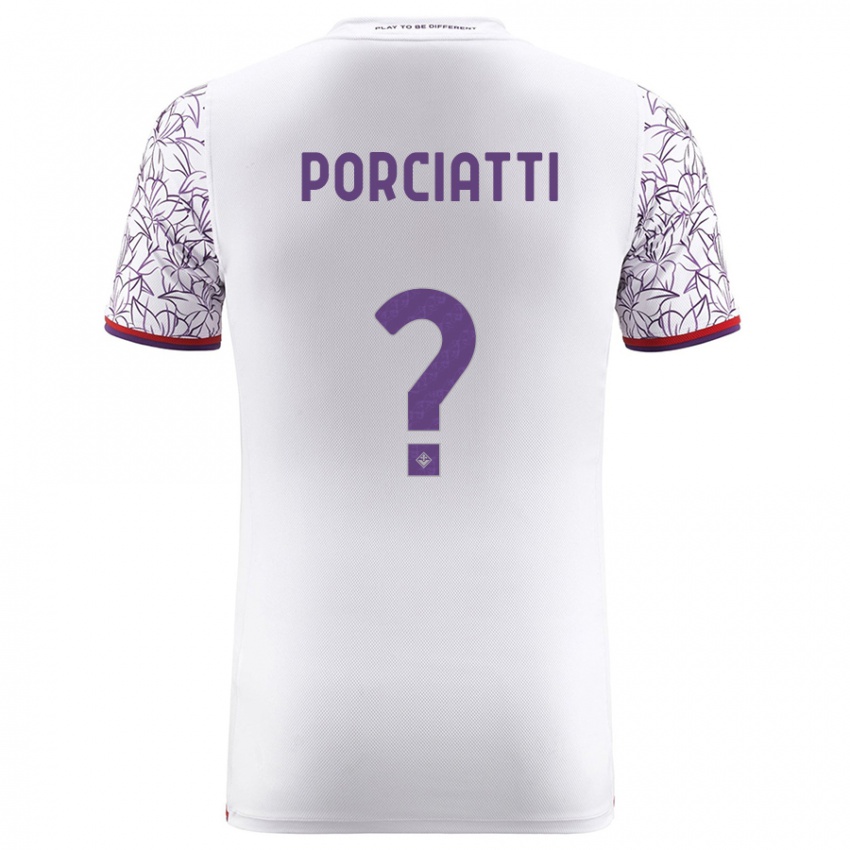 Børn Filippo Porciatti #0 Hvid Udebane Spillertrøjer 2023/24 Trøje T-Shirt