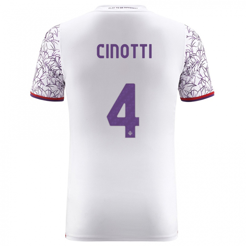 Børn Norma Cinotti #4 Hvid Udebane Spillertrøjer 2023/24 Trøje T-Shirt