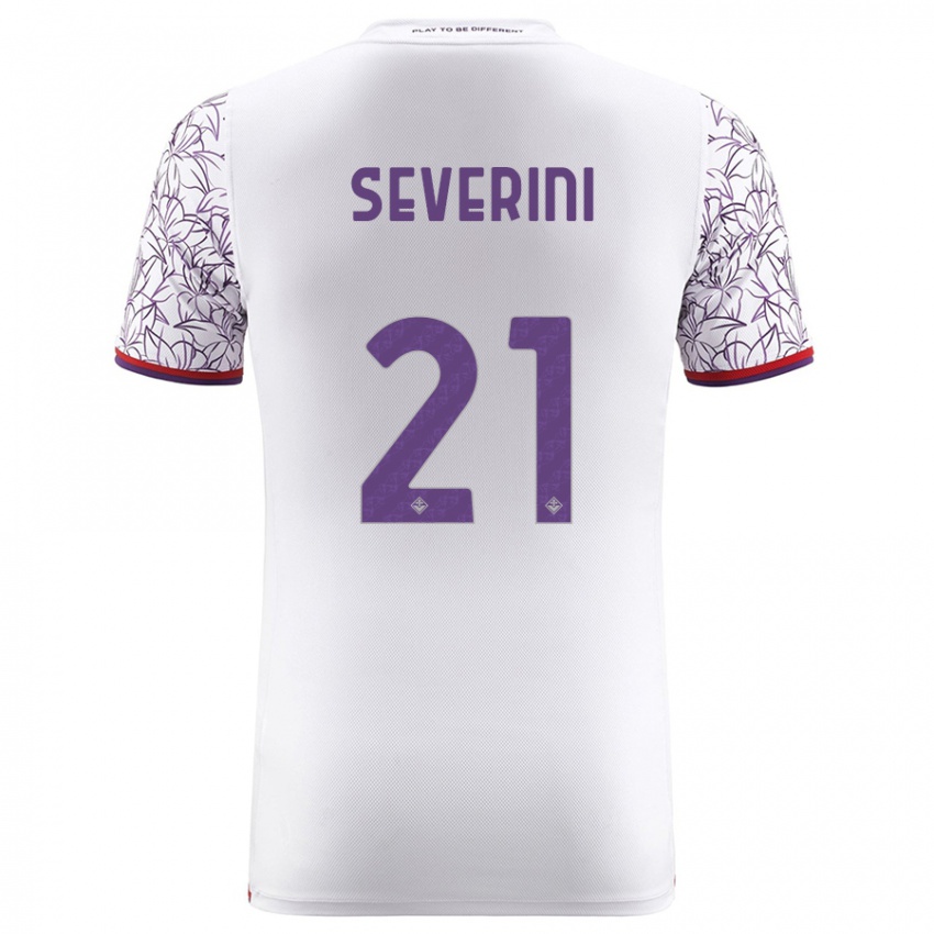 Børn Emma Severini #21 Hvid Udebane Spillertrøjer 2023/24 Trøje T-Shirt