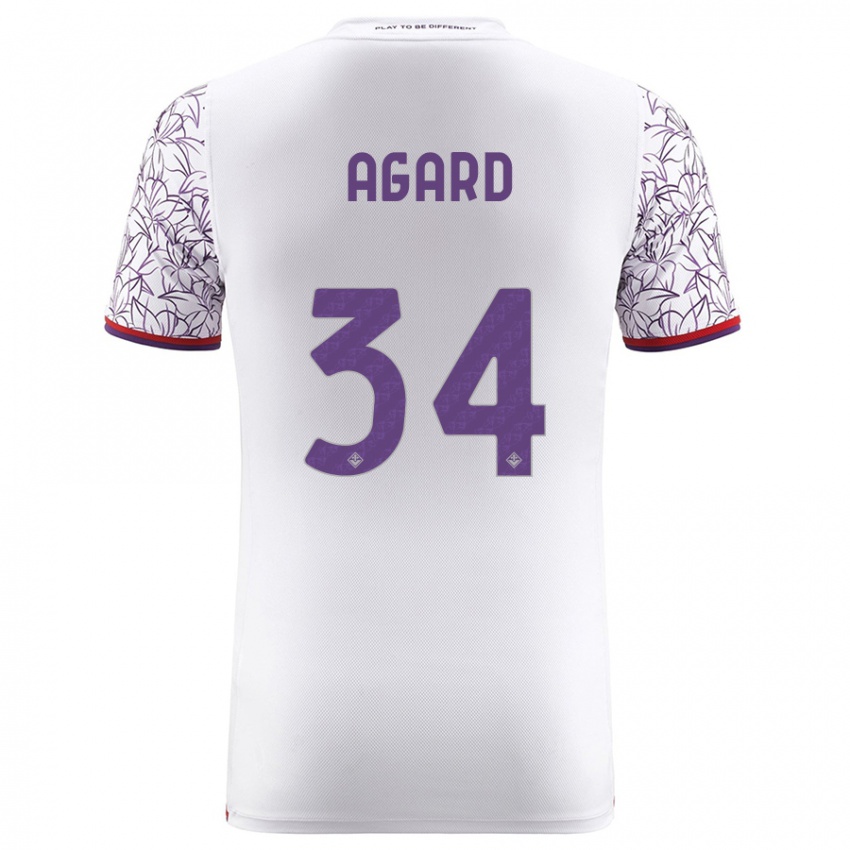 Børn Laura Agard #34 Hvid Udebane Spillertrøjer 2023/24 Trøje T-Shirt