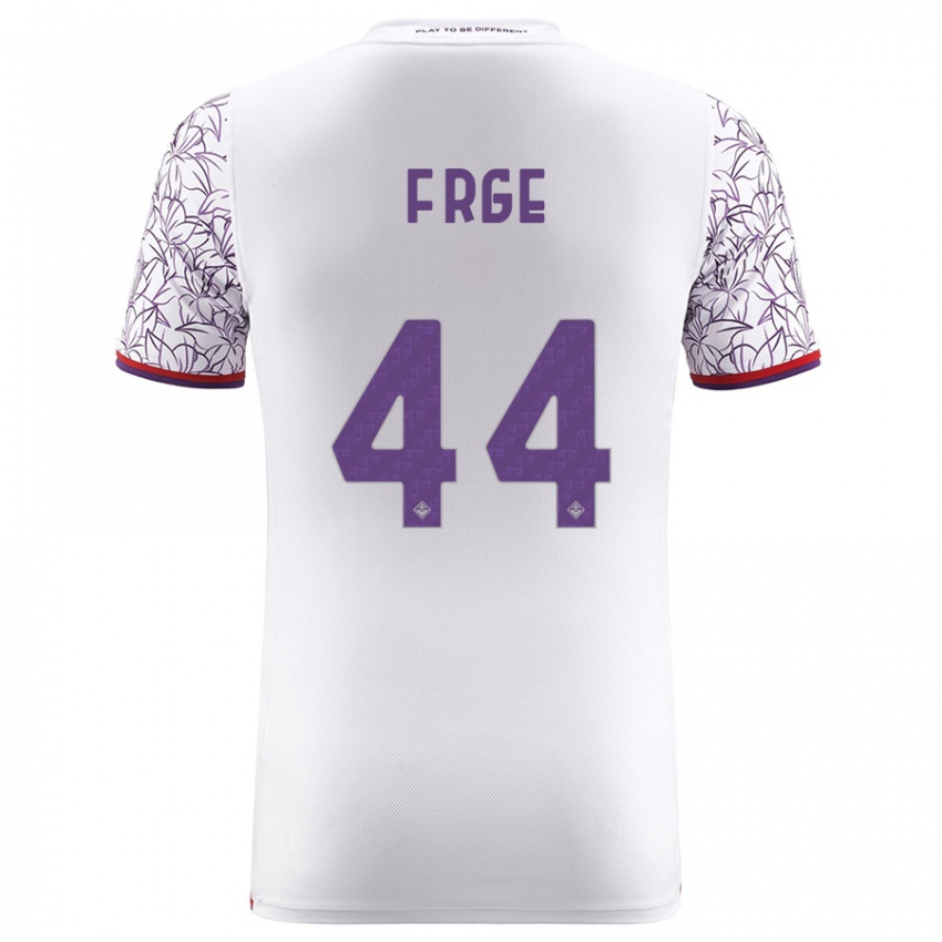 Børn Emma Færge #44 Hvid Udebane Spillertrøjer 2023/24 Trøje T-Shirt