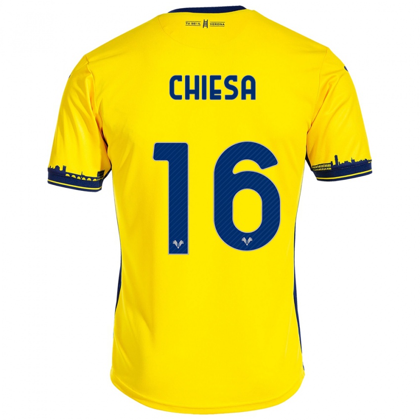 Børn Mattia Chiesa #16 Gul Udebane Spillertrøjer 2023/24 Trøje T-Shirt