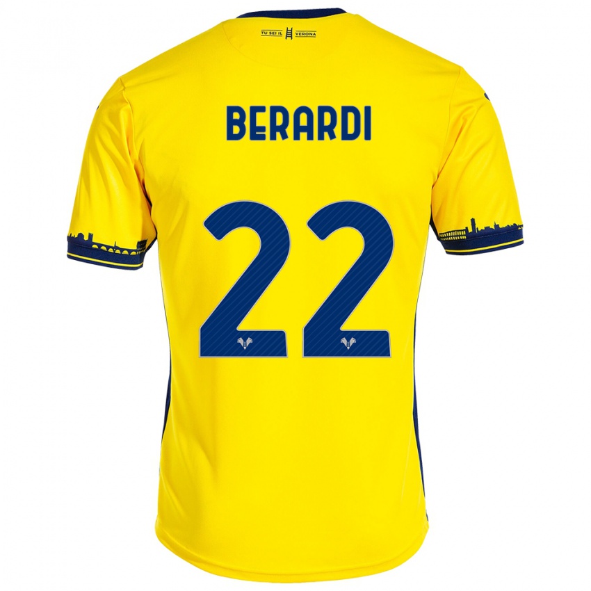 Børn Alessandro Berardi #22 Gul Udebane Spillertrøjer 2023/24 Trøje T-Shirt