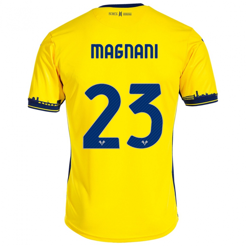 Børn Giangiacomo Magnani #23 Gul Udebane Spillertrøjer 2023/24 Trøje T-Shirt