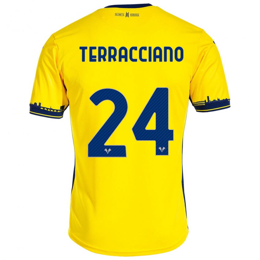 Børn Filippo Terracciano #24 Gul Udebane Spillertrøjer 2023/24 Trøje T-Shirt