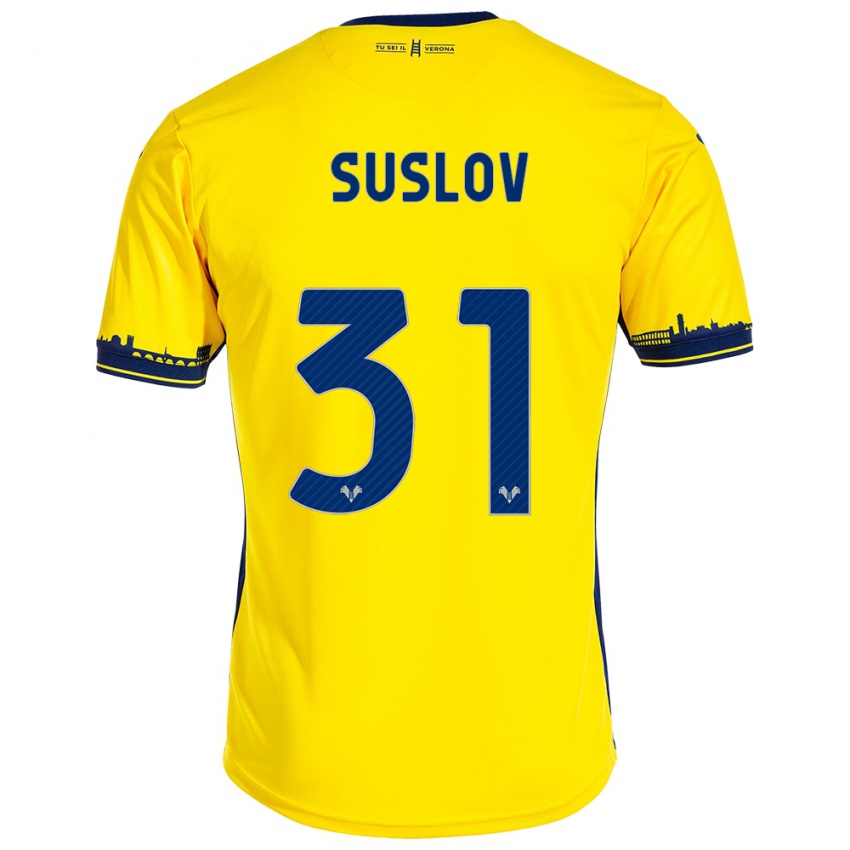 Børn Tomas Suslov #31 Gul Udebane Spillertrøjer 2023/24 Trøje T-Shirt