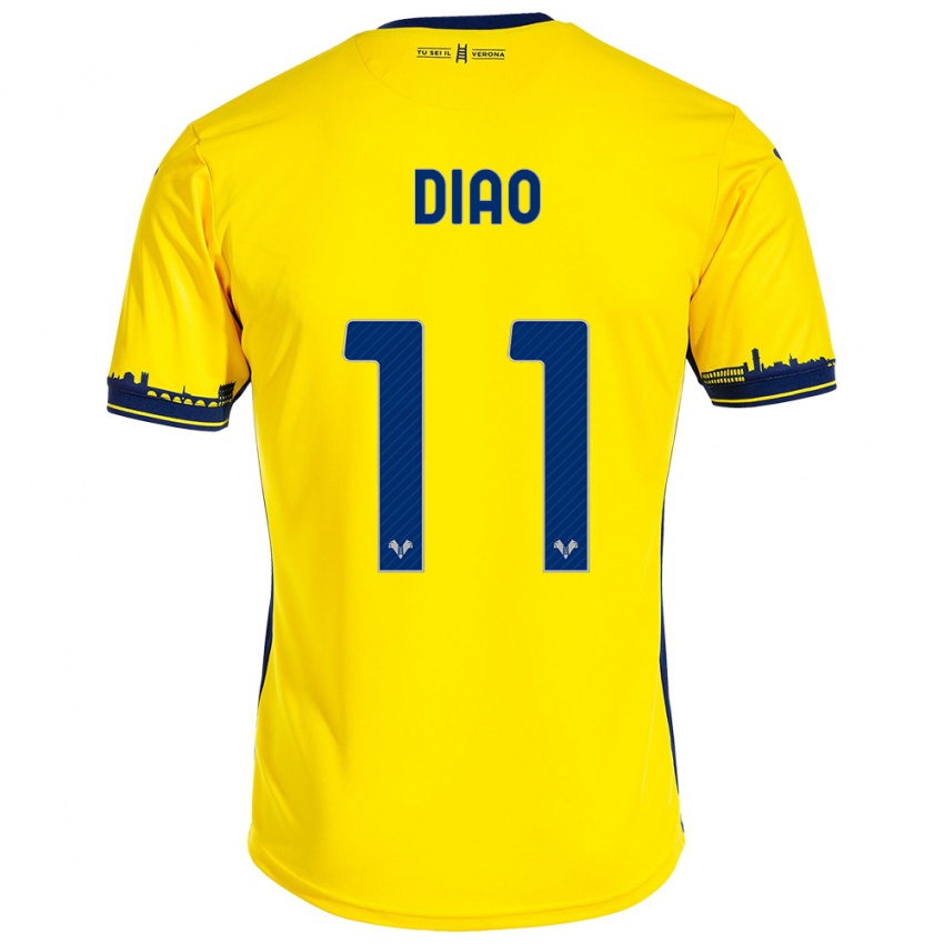 Børn Siren Diao #11 Gul Udebane Spillertrøjer 2023/24 Trøje T-Shirt