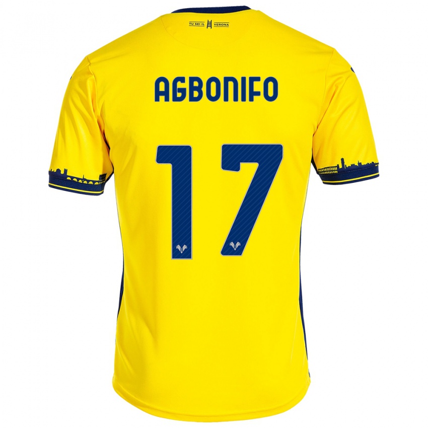Børn Richi Agbonifo #17 Gul Udebane Spillertrøjer 2023/24 Trøje T-Shirt
