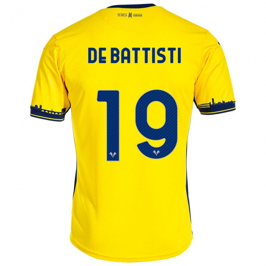 Børn Davide De Battisti #19 Gul Udebane Spillertrøjer 2023/24 Trøje T-Shirt