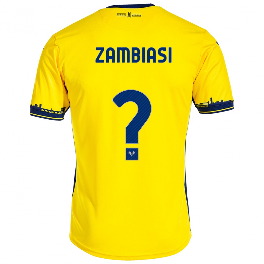 Børn Yonas Zambiasi #0 Gul Udebane Spillertrøjer 2023/24 Trøje T-Shirt