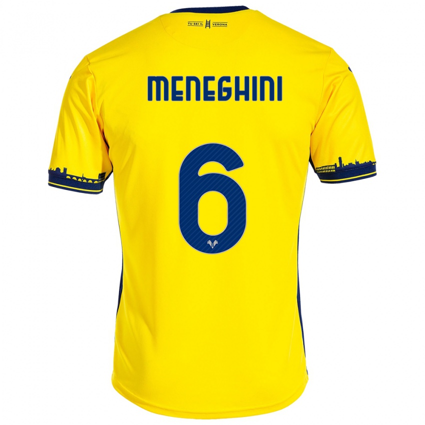 Børn Sofia Meneghini #6 Gul Udebane Spillertrøjer 2023/24 Trøje T-Shirt