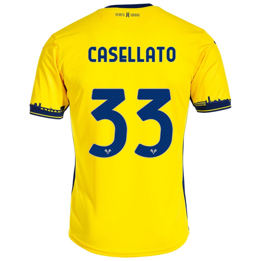 Børn Elisa Casellato #33 Gul Udebane Spillertrøjer 2023/24 Trøje T-Shirt