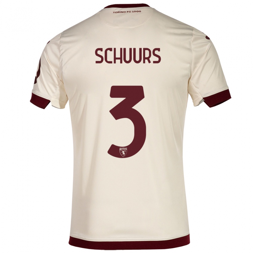 Børn Perr Schuurs #3 Champagne Udebane Spillertrøjer 2023/24 Trøje T-Shirt