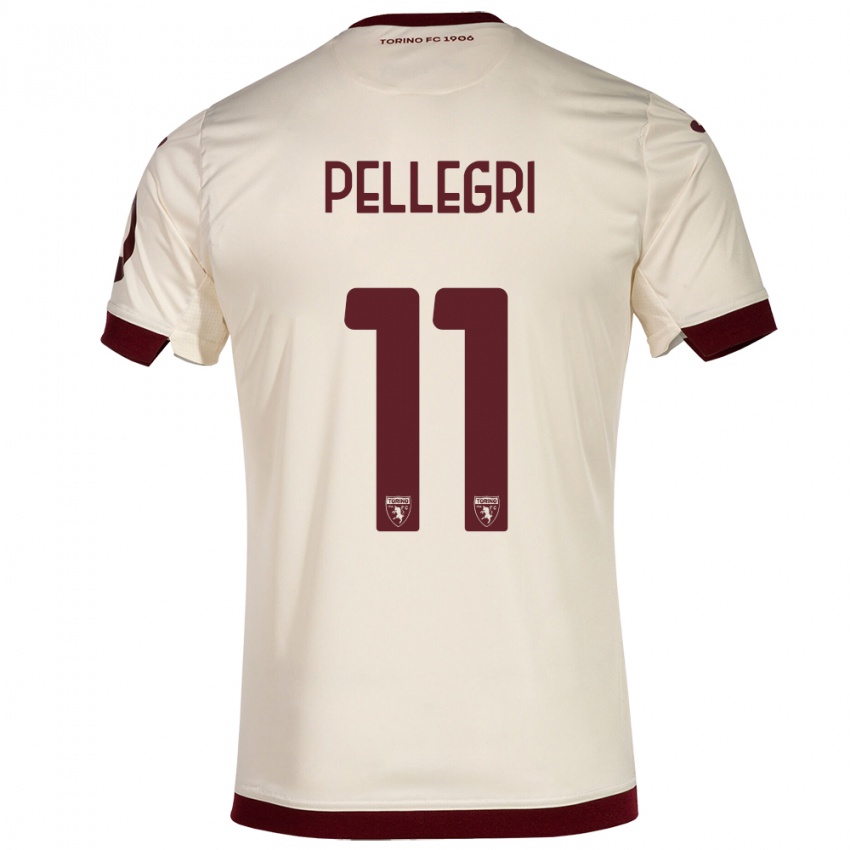 Børn Pietro Pellegri #11 Champagne Udebane Spillertrøjer 2023/24 Trøje T-Shirt