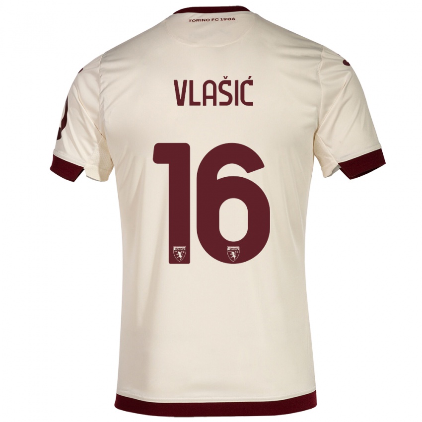 Børn Nikola Vlašić #16 Champagne Udebane Spillertrøjer 2023/24 Trøje T-Shirt