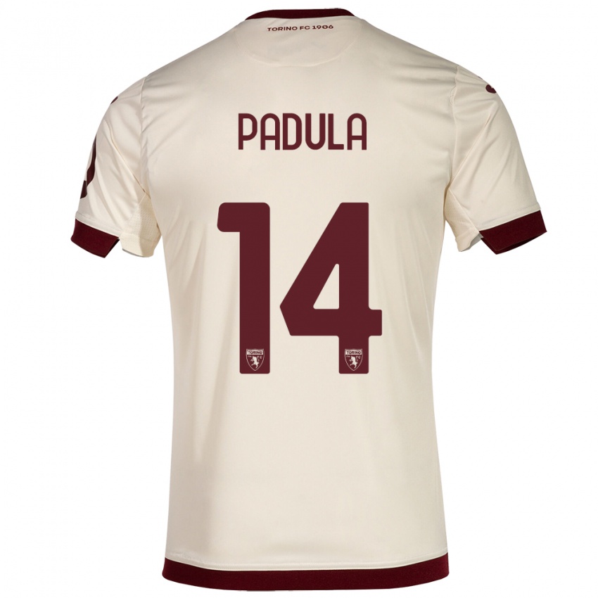 Børn Cristian Padula #14 Champagne Udebane Spillertrøjer 2023/24 Trøje T-Shirt