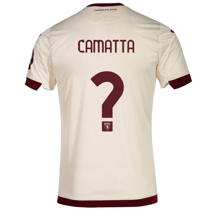 Børn Alessandro Camatta #0 Champagne Udebane Spillertrøjer 2023/24 Trøje T-Shirt