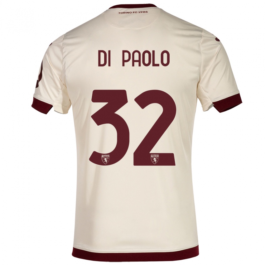 Børn Sebastiano Di Paolo #32 Champagne Udebane Spillertrøjer 2023/24 Trøje T-Shirt