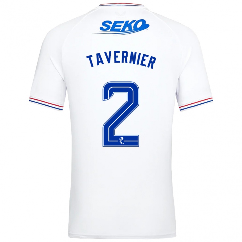 Børn James Tavernier #2 Hvid Udebane Spillertrøjer 2023/24 Trøje T-Shirt