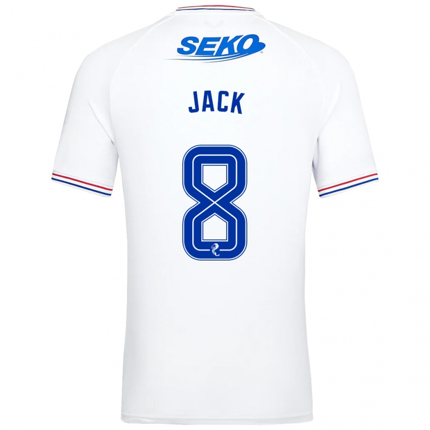 Børn Ryan Jack #8 Hvid Udebane Spillertrøjer 2023/24 Trøje T-Shirt