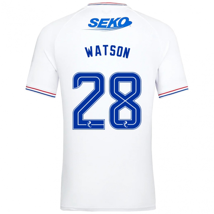 Børn Emma Watson #28 Hvid Udebane Spillertrøjer 2023/24 Trøje T-Shirt