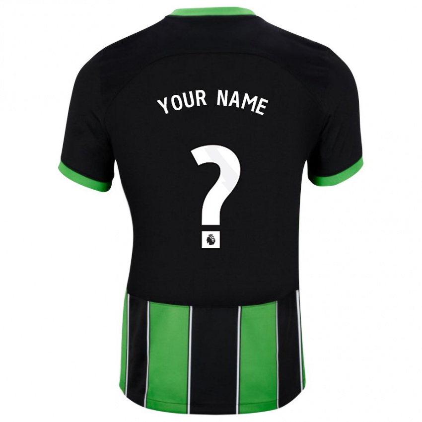 Børn Dit Navn #0 Sort Grøn Udebane Spillertrøjer 2023/24 Trøje T-Shirt