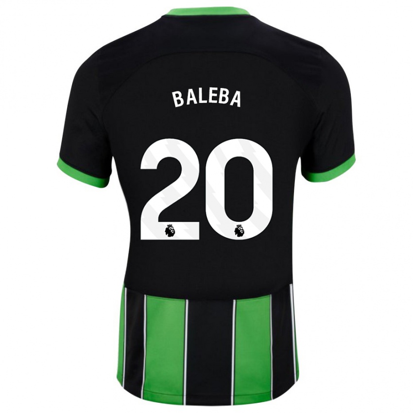 Børn Carlos Baleba #20 Sort Grøn Udebane Spillertrøjer 2023/24 Trøje T-Shirt