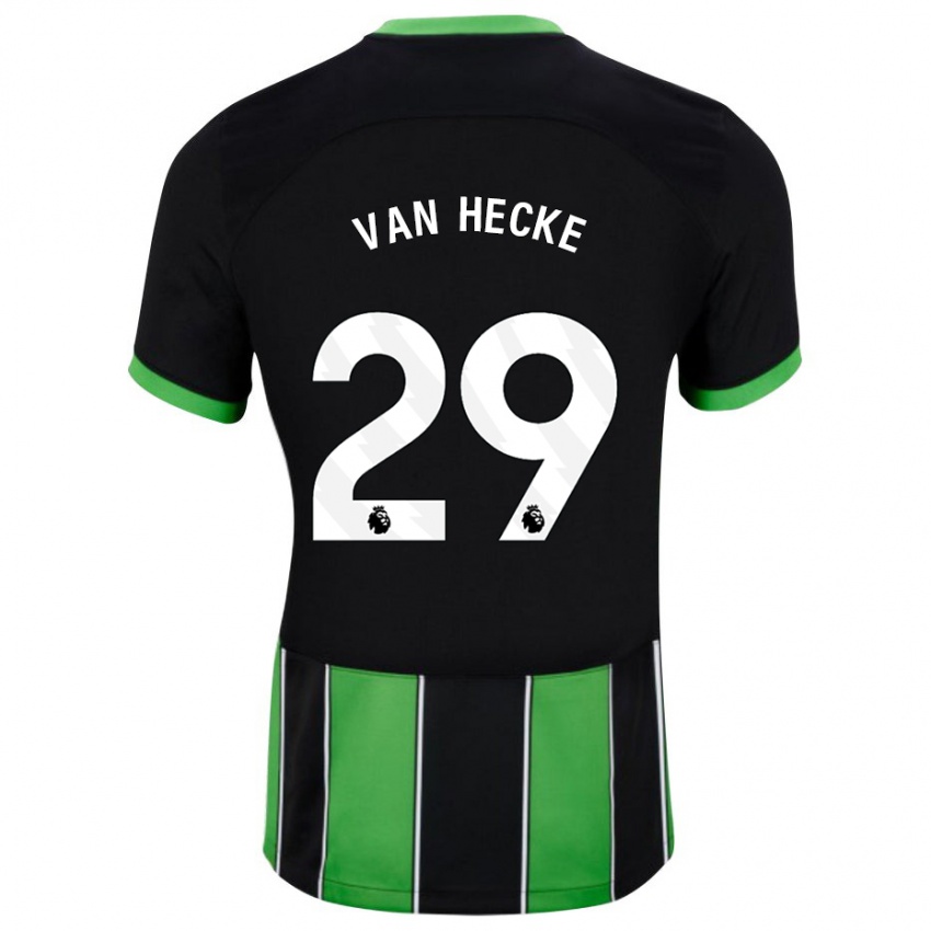 Børn Jan Paul Van Hecke #29 Sort Grøn Udebane Spillertrøjer 2023/24 Trøje T-Shirt
