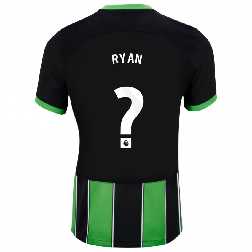 Børn Kain Ryan #0 Sort Grøn Udebane Spillertrøjer 2023/24 Trøje T-Shirt