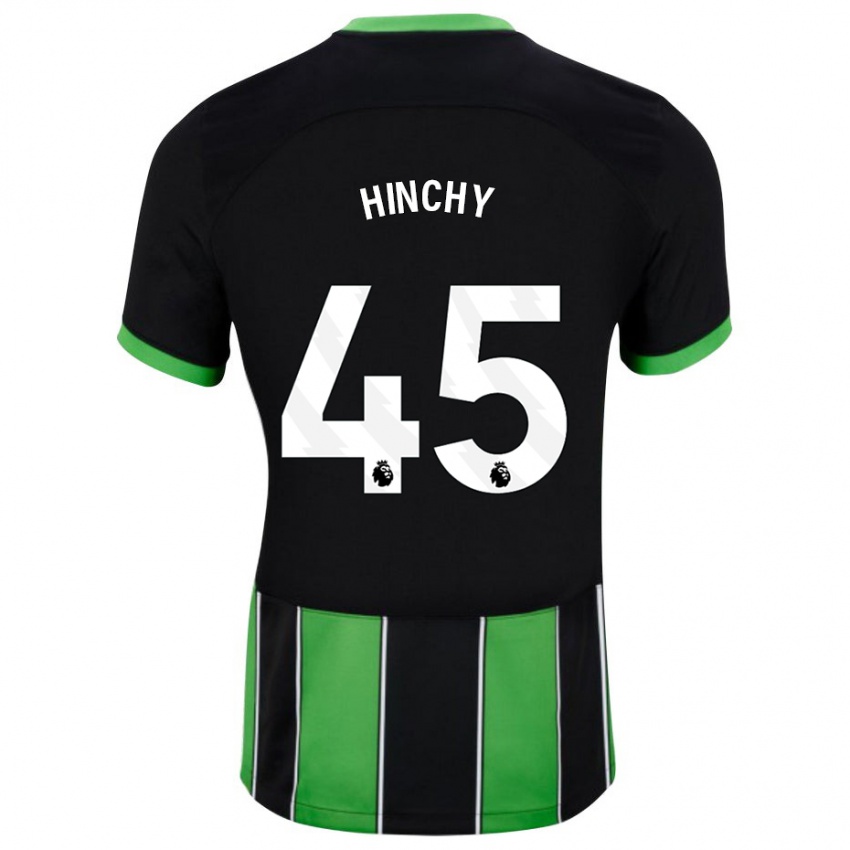 Børn Jack Hinchy #45 Sort Grøn Udebane Spillertrøjer 2023/24 Trøje T-Shirt