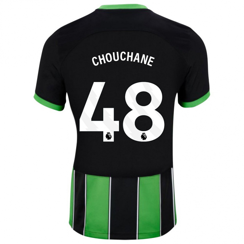 Børn Samy Chouchane #48 Sort Grøn Udebane Spillertrøjer 2023/24 Trøje T-Shirt