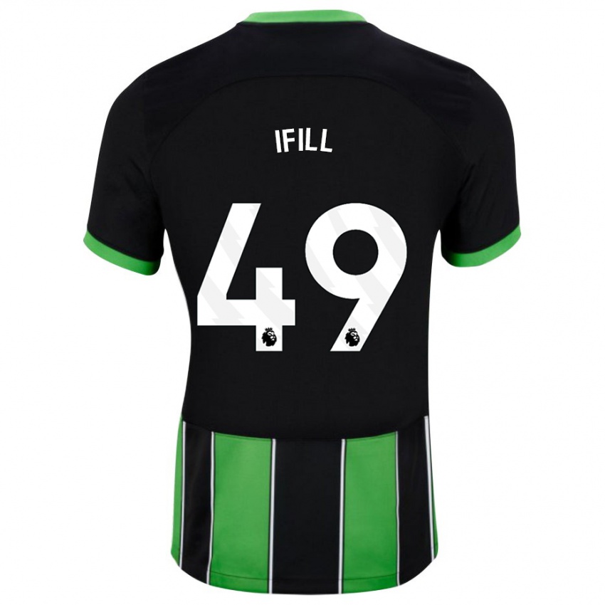 Børn Marcus Ifill #49 Sort Grøn Udebane Spillertrøjer 2023/24 Trøje T-Shirt