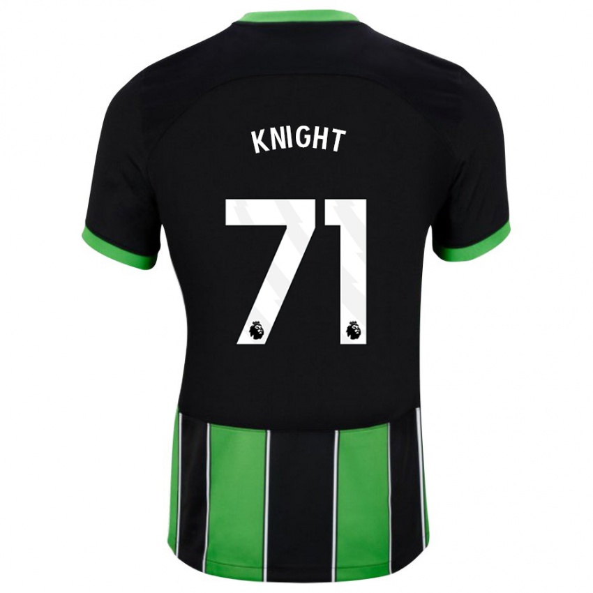 Børn Joe Knight #71 Sort Grøn Udebane Spillertrøjer 2023/24 Trøje T-Shirt