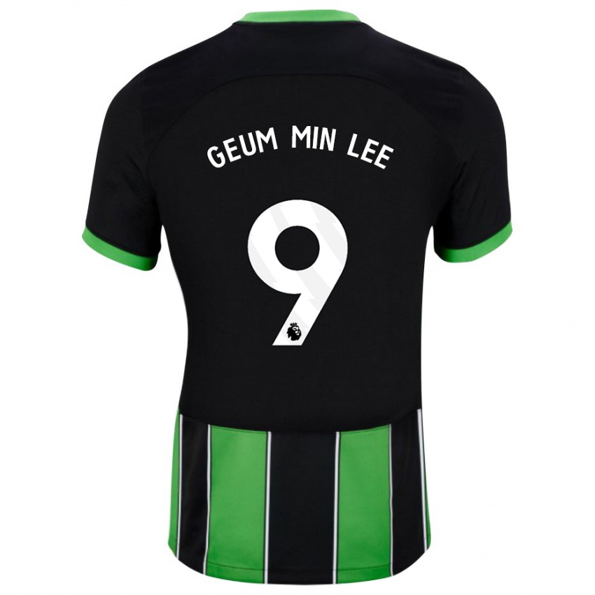 Børn Lee Geum-Min #9 Sort Grøn Udebane Spillertrøjer 2023/24 Trøje T-Shirt