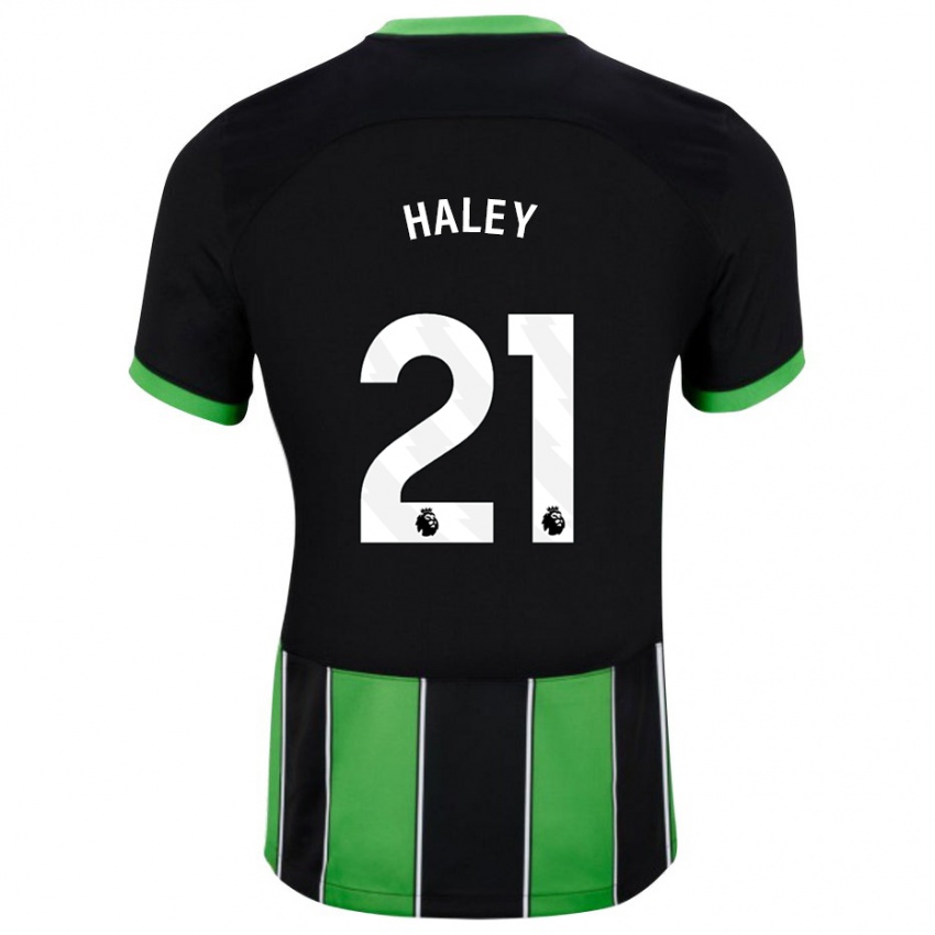 Børn Madison Haley #21 Sort Grøn Udebane Spillertrøjer 2023/24 Trøje T-Shirt