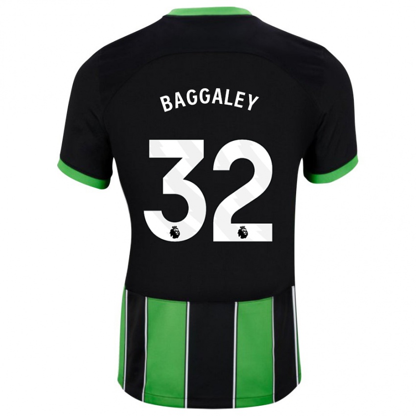 Børn Sophie Baggaley #32 Sort Grøn Udebane Spillertrøjer 2023/24 Trøje T-Shirt