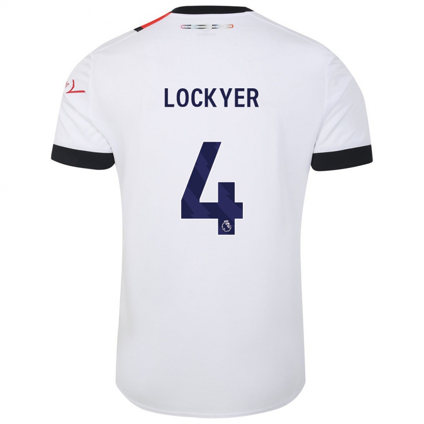 Børn Tom Lockyer #4 Hvid Udebane Spillertrøjer 2023/24 Trøje T-Shirt