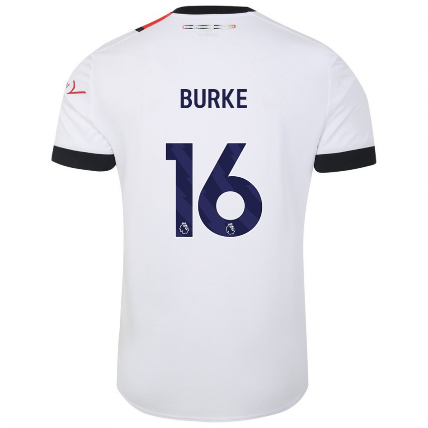 Børn Reece Burke #16 Hvid Udebane Spillertrøjer 2023/24 Trøje T-Shirt